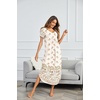 image:imageEkouaer Long Nightgowns for Women Plus Size House Dress Short Sleeve Night Gown Pleated Full Length Loungwear S4XLApricot