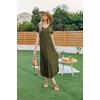 image:imageEkouaer Long Nightgowns for Women Plus Size House Dress Short Sleeve Night Gown Pleated Full Length Loungwear S4XLArmy Green