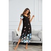 image:imageEkouaer Long Nightgowns for Women Plus Size House Dress Short Sleeve Night Gown Pleated Full Length Loungwear S4XLBlack Butterfly