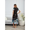 image:imageEkouaer Long Nightgowns for Women Plus Size House Dress Short Sleeve Night Gown Pleated Full Length Loungwear S4XLBlack Butterfly