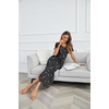 image:imageEkouaer Long Nightgowns for Women Plus Size House Dress Short Sleeve Night Gown Pleated Full Length Loungwear S4XLBlack Star