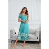 image:imageEkouaer Long Nightgowns for Women Plus Size House Dress Short Sleeve Night Gown Pleated Full Length Loungwear S4XLGreen Flower