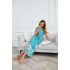 image:imageEkouaer Long Nightgowns for Women Plus Size House Dress Short Sleeve Night Gown Pleated Full Length Loungwear S4XLGreen Flower