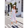 image:imageEkouaer Long Nightgowns for Women Plus Size House Dress Short Sleeve Night Gown Pleated Full Length Loungwear S4XLGreen Tiedye