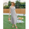 image:imageEkouaer Long Nightgowns for Women Plus Size House Dress Short Sleeve Night Gown Pleated Full Length Loungwear S4XLGrey