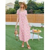 image:imageEkouaer Long Nightgowns for Women Plus Size House Dress Short Sleeve Night Gown Pleated Full Length Loungwear S4XLPink Flower