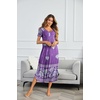 image:imageEkouaer Long Nightgowns for Women Plus Size House Dress Short Sleeve Night Gown Pleated Full Length Loungwear S4XLPurple Floral