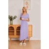image:imageEkouaer Long Nightgowns for Women Plus Size House Dress Short Sleeve Night Gown Pleated Full Length Loungwear S4XLPurple Flower