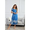 image:imageEkouaer Long Nightgowns for Women Plus Size House Dress Short Sleeve Night Gown Pleated Full Length Loungwear S4XLSky Blue Flower