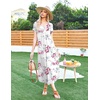 image:imageEkouaer Long Nightgowns for Women Plus Size House Dress Short Sleeve Night Gown Pleated Full Length Loungwear S4XLWhite Pink Flower