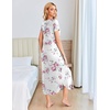 image:imageEkouaer Long Nightgowns for Women Plus Size House Dress Short Sleeve Night Gown Pleated Full Length Loungwear S4XLWhite Pink Flower