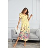 image:imageEkouaer Long Nightgowns for Women Plus Size House Dress Short Sleeve Night Gown Pleated Full Length Loungwear S4XLYellow Flower