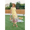 image:imageEkouaer Long Nightgowns for Women Plus Size House Dress Short Sleeve Night Gown Pleated Full Length Loungwear S4XLYellow Flower