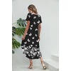 image:imageEkouaer Long Nightgowns for Women Short Sleeve House Dress with Pockets V Neck Sleepshirts Side Split Sleepwear S4XLBlack Butterfly