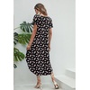 image:imageEkouaer Long Nightgowns for Women Short Sleeve House Dress with Pockets V Neck Sleepshirts Side Split Sleepwear S4XLBlack Floral