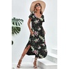 image:imageEkouaer Long Nightgowns for Women Short Sleeve House Dress with Pockets V Neck Sleepshirts Side Split Sleepwear S4XLBlack Red Floral