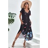 image:imageEkouaer Long Nightgowns for Women Short Sleeve House Dress with Pockets V Neck Sleepshirts Side Split Sleepwear S4XLFlower Butterfly
