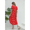 image:imageEkouaer Long Nightgowns for Women Short Sleeve House Dress with Pockets V Neck Sleepshirts Side Split Sleepwear S4XLRed Christmas