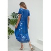 image:imageEkouaer Long Nightgowns for Women Short Sleeve House Dress with Pockets V Neck Sleepshirts Side Split Sleepwear S4XLRoyalblue Floral