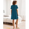 image:imageEkouaer Nightgowns for Women Button Down Pajamas Tops Short Sleeve Sleepwear VNeck Sleepwear S3XLBlue  Green