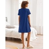 image:imageEkouaer Nightgowns for Women Button Down Pajamas Tops Short Sleeve Sleepwear VNeck Sleepwear S3XLBlue
