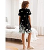 image:imageEkouaer Nightgowns for Women Button Down Pajamas Tops Short Sleeve Sleepwear VNeck Sleepwear S3XLButterfly