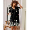 image:imageEkouaer Nightgowns for Women Button Down Pajamas Tops Short Sleeve Sleepwear VNeck Sleepwear S3XLButterfly