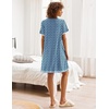image:imageEkouaer Nightgowns for Women Button Down Pajamas Tops Short Sleeve Sleepwear VNeck Sleepwear S3XLEthnic Print