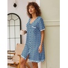 image:imageEkouaer Nightgowns for Women Button Down Pajamas Tops Short Sleeve Sleepwear VNeck Sleepwear S3XLEthnic Print