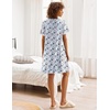 image:imageEkouaer Nightgowns for Women Button Down Pajamas Tops Short Sleeve Sleepwear VNeck Sleepwear S3XLFlower