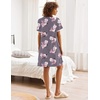 image:imageEkouaer Nightgowns for Women Button Down Pajamas Tops Short Sleeve Sleepwear VNeck Sleepwear S3XLGrey Flower