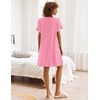 image:imageEkouaer Nightgowns for Women Button Down Pajamas Tops Short Sleeve Sleepwear VNeck Sleepwear S3XLPink