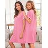 image:imageEkouaer Nightgowns for Women Button Down Pajamas Tops Short Sleeve Sleepwear VNeck Sleepwear S3XLPink