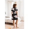 image:imageEkouaer Nightgowns for Women Button Down Pajamas Tops Short Sleeve Sleepwear VNeck Sleepwear S3XLPink Flower