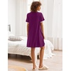 image:imageEkouaer Nightgowns for Women Button Down Pajamas Tops Short Sleeve Sleepwear VNeck Sleepwear S3XLPurple