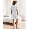 image:imageEkouaer Nightgowns for Women Button Down Pajamas Tops Short Sleeve Sleepwear VNeck Sleepwear S3XLStars