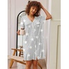 image:imageEkouaer Nightgowns for Women Button Down Pajamas Tops Short Sleeve Sleepwear VNeck Sleepwear S3XLStars