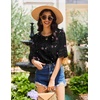 image:imageEkouaer Nightgowns for Women Short Sleeve Sleepshirts Crew Neck Nightshirts Color Block Pajamas Dress Soft SleepwearBlack Sakura