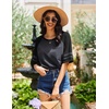 image:imageEkouaer Nightgowns for Women Short Sleeve Sleepshirts Crew Neck Nightshirts Color Block Pajamas Dress Soft SleepwearDark Grey