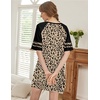 image:imageEkouaer Nightgowns for Women Short Sleeve Sleepshirts Crew Neck Nightshirts Color Block Pajamas Dress Soft SleepwearLeopard Print