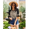 image:imageEkouaer Nightgowns for Women Short Sleeve Sleepshirts Crew Neck Nightshirts Color Block Pajamas Dress Soft SleepwearLeopard Print