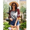 image:imageEkouaer Nightgowns for Women Short Sleeve Sleepshirts Crew Neck Nightshirts Color Block Pajamas Dress Soft SleepwearLight Grey