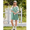 image:imageEkouaer Nightgowns for Women Short Sleeve Sleepshirts Crew Neck Nightshirts Color Block Pajamas Dress Soft SleepwearMint Green