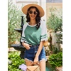 image:imageEkouaer Nightgowns for Women Short Sleeve Sleepshirts Crew Neck Nightshirts Color Block Pajamas Dress Soft SleepwearMint Green