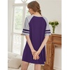 image:imageEkouaer Nightgowns for Women Short Sleeve Sleepshirts Crew Neck Nightshirts Color Block Pajamas Dress Soft SleepwearPurple