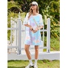 image:imageEkouaer Nightgowns for Women Short Sleeve Sleepshirts Crew Neck Nightshirts Color Block Pajamas Dress Soft SleepwearPurple Tie Dye