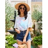image:imageEkouaer Nightgowns for Women Short Sleeve Sleepshirts Crew Neck Nightshirts Color Block Pajamas Dress Soft SleepwearPurple Tie Dye