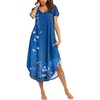 Royal-blue Floral