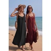 image:imageEkouaer Womens Sleeveless Nightgown Full Slip Nightshirt Print Nightwear Full Length Loungewear Soft NightdressBlack