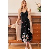 image:imageEkouaer Womens Sleeveless Nightgown Full Slip Nightshirt Print Nightwear Full Length Loungewear Soft NightdressBlack Little Flowers